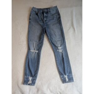 Good American‎ Distressed Skinny Jeans Ripped Knee Ankle Hem Size 6/28